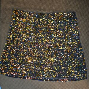 Sequin Embellished Black Skirt